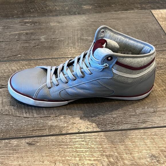 Lacoste Men's Camous Cor Leather Hi-Top Trainers Gray Size 10 - Picture 3 of 6